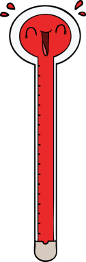 bir insan tarafından çizilmiş karikatür termometresi