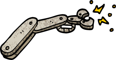 Bir insan tarafından çizilmiş grunge desenli çizim robot kolu.