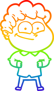 Bir insan tarafından çizilmiş mutlu bir adamın çizgi çizimi.