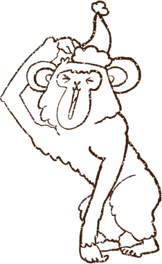 Bir insan tarafından çizilmiş Noel Maymunu Kömürü