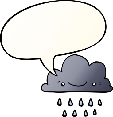 bir insan tarafından çizilmiş yumuşak eğimli konuşma baloncuklu çizgi film fırtına bulutu