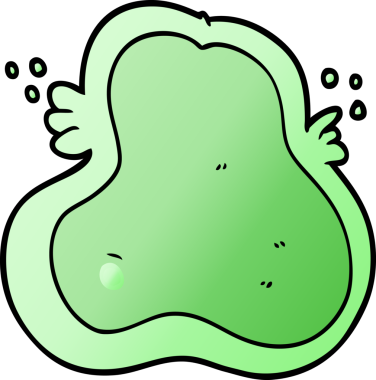 Bir insan tarafından çizilmiş amip çizgi filmi.