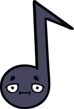 Bir insan tarafından çizilmiş güzel bir nota karikatürü.