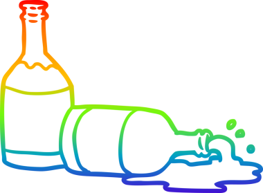 Bir insan tarafından çizilmiş bira şişelerinin gradyan çizimi.