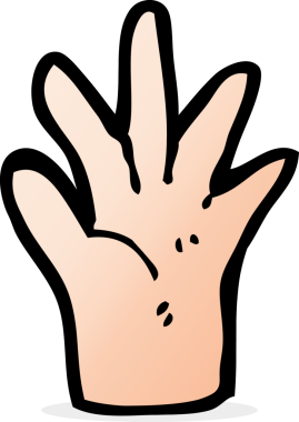 Bir insan tarafından çizilmiş çizgi el sembolü.