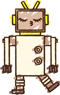 Bir insan tarafından çizilen robot tebeşiri.