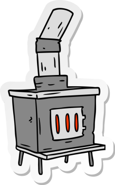 Bir insan tarafından çizilmiş bir ev fırınının el yazısı karikatürü.