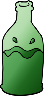 Bir insan tarafından çizilmiş yeşil karalama şişesi