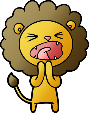 Bir insan tarafından çizilmiş çizgi film aslanı duası