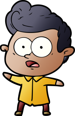 Bir insan tarafından çizilmiş çizgi film bakışlı adam.