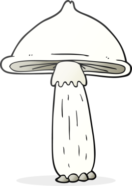 Bir insan tarafından çizilmiş serbest çizim mantarı.