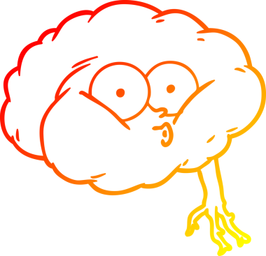 Bir insan tarafından çizilmiş bir çizgi filmin sıcak gradyan çizimi