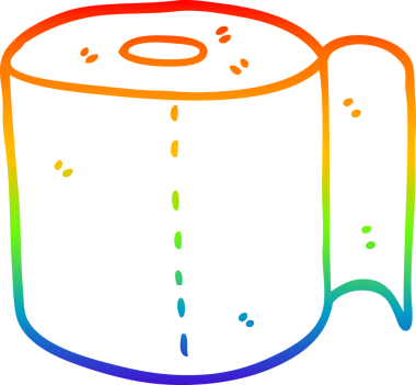 gökkuşağı gradyan çizgi çizimi bir insan tarafından çizilmiş tuvalet kağıdı