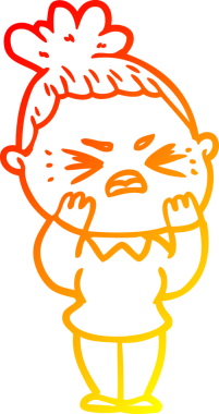 Bir insan tarafından çizilmiş kızgın bir karikatür çizimi.