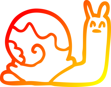 Bir insan tarafından çizilmiş bir salyangozun sıcak çizgi çizimi