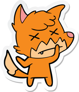 Bir insan tarafından çizilmiş ölü tilki etiketi.