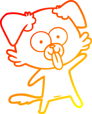 Bir insan tarafından çizilmiş dilli çizgi film köpeği çizimi.