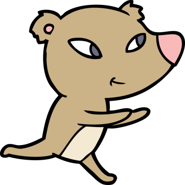 Bir insan tarafından çizilmiş sevimli çizgi film ayısı.