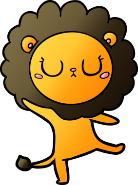 Bir insan tarafından çizilmiş çizgi film aslan dansı.