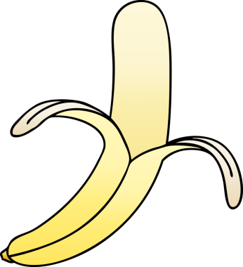 bir insan tarafından çizilmiş garip gölgeli çizgi film muzu