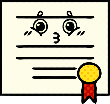 Bir insan tarafından çizilmiş mezuniyet diplomasının çizgi romanı.