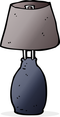 Bir insan tarafından çizilmiş çizgi film lambası.