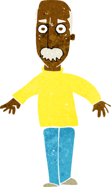 Çizgi film bir insan tarafından çizilmiş yaşlı bir adamı rahatsız ediyor.