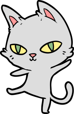 Bir insan tarafından çizilmiş çizgi film kedisi.