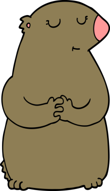 Bir insan tarafından çizilmiş sevimli çizgi film ayısı.