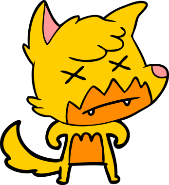 Ölü tilki çizgi film karakteri bir insan tarafından çizilmiş.