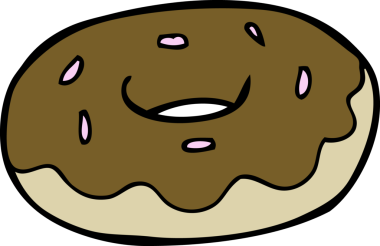 Bir insan tarafından çizilmiş çizgi film çöreği.