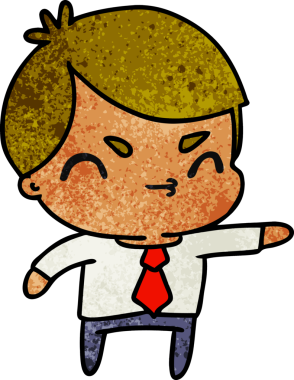 bir insan tarafından çizilmiş kawaii yakışıklı bir çocuğun desenli çizimi.