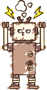 Bir insan tarafından çizilen robot tebeşiri.