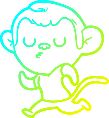 Bir insan tarafından çizilmiş bir çizgi maymun çizimi.