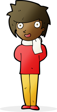 Bir insan tarafından çizilmiş çizgi film dostu bir adam.