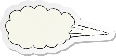 Bir insan tarafından çizilmiş bir buhar patlaması sembolünün gerilimli yapıştırması.