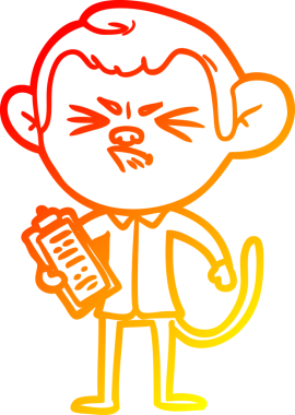 Bir insan tarafından çizilmiş kızgın bir maymunun sıcak çizgi çizimi