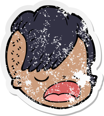 Bir insan tarafından çizilmiş karikatür kadın yüzü.