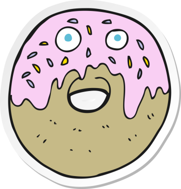 Bir insan tarafından çizilmiş çizgi film çöreğinin çıkartması.