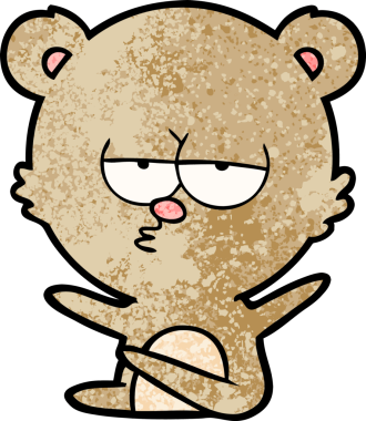 Bir insan tarafından çizilmiş sıkılmış ayı çizgi filmi