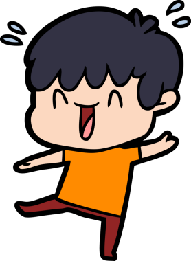 Bir insan tarafından çizilmiş gülen çocuk.