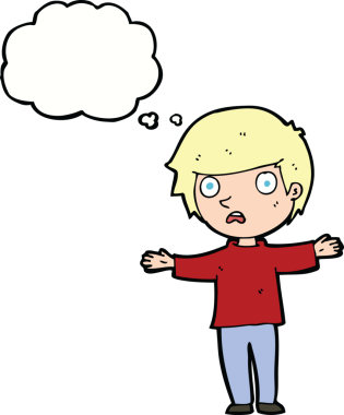 Bir insan tarafından çizilmiş, düşünceli bir çocuk.