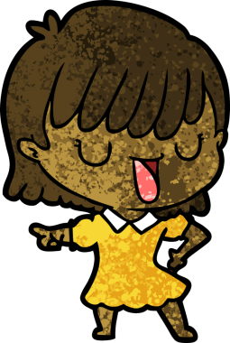 Bir insan tarafından çizilmiş karikatür kadın.