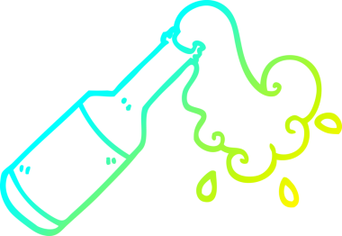 Bir insan tarafından çizilmiş köpük şişesinin soğuk gradyan çizgisi.