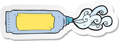 Bir insan tarafından çizilmiş çizgi film losyonunun çıkartması.