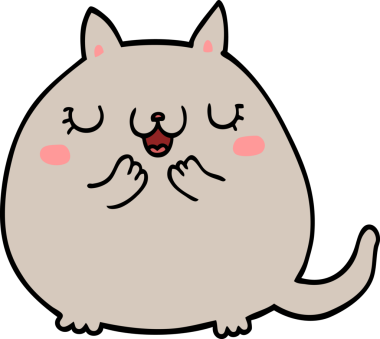 Bir insan tarafından çizilmiş sevimli bir kedi.