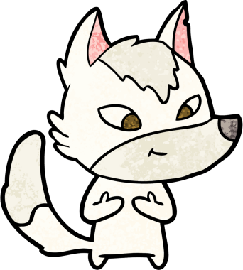 Bir insan tarafından çizilmiş dost canlısı bir kurt.