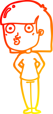 Bir insan tarafından çizilen çizgi film karakterinin sıcak çizgi çizimi