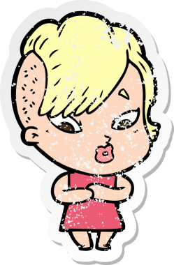 Bir insan tarafından çizilmiş üzgün bir karikatür çıkartması.