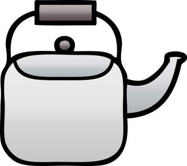 Bir insan tarafından çizilmiş bir çaydanlığın gölgeli karikatürü